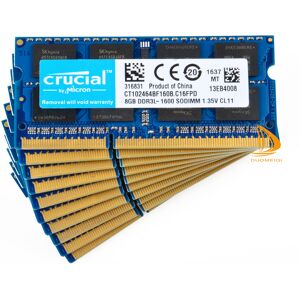 Crucial 10x 8gb 2rx8 Pc3l-12800s Ddr3-1600mhz Sodimm Laptop Memory Ram 204pin, Crucial 10x 8gb 2rx8 Pc3l-12800s Ddr3-1600mhz Sodimm Laptop Memory Ram 204pin,