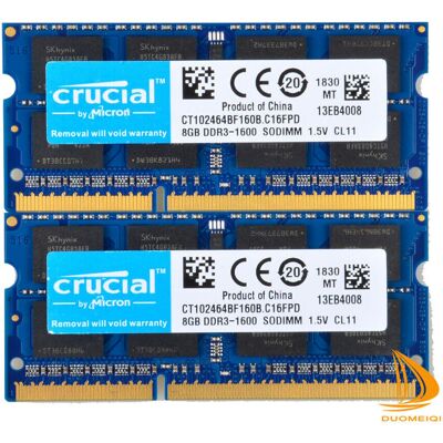 Crucial 2x 8gb 2rx8 Pc3-12800s Ddr3-1600mhz Sodimm Laptop Memory Ram 204pin #bnm Crucial 2x 8gb 2rx8 Pc3-12800s Ddr3-1600mhz Sodimm Laptop Memory Ram 204pin #bnm