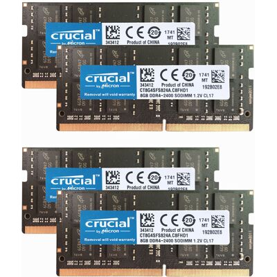 Crucial 4x 8gb 2rx8 Pc4-2400t Ddr4 19200mhz 1.2v Sodimm Laptop Memory Non Ecc #x Crucial 4x 8gb 2rx8 Pc4-2400t Ddr4 19200mhz 1.2v Sodimm Laptop Memory Non Ecc #x