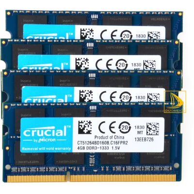 Crucial 4x 4gb 2rx8 Pc3-10600s Ddr3 1333mhz Laptop Memory Ram Sodimm 204pin @dd Crucial 4x 4gb 2rx8 Pc3-10600s Ddr3 1333mhz Laptop Memory Ram Sodimm 204pin @dd