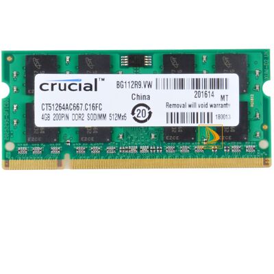 Crucial 4gb 2rx8 Pc2-5300s Ddr2 667mhz 200pin Ram Memory Laptop 1.8v So-Dimm” Crucial 4gb 2rx8 Pc2-5300s Ddr2 667mhz 200pin Ram Memory Laptop 1.8v So-Dimm”
