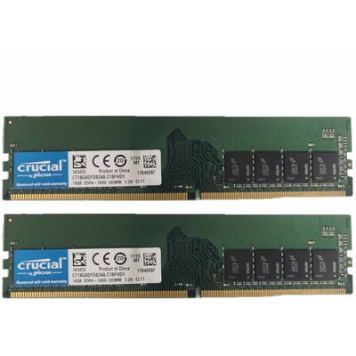 Crucial 2x 16gb 1rx8 Pc4-2400t Ddr4 19200mhz 288pin Udimm Desktop Memory Ram* - Crucial 2x 16gb 1rx8 Pc4-2400t Ddr4 19200mhz 288pin Udimm Desktop Memory Ram* -