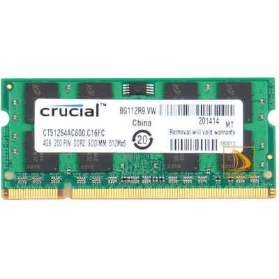 Crucial 4gb 2rx8 Pc2-6400 Ddr2-800mhz Ddr2 200pin Sodimm Laptop Memory“” Crucial 4gb 2rx8 Pc2-6400 Ddr2-800mhz Ddr2 200pin Sodimm Laptop Memory“”