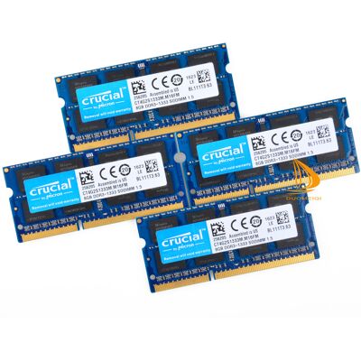 Crucial 32gb 4x 8gb 2rx8 Pc3-10600s Ddr3-1333mhz Sodimm Laptop Memory Ram 204pin Crucial 32gb 4x 8gb 2rx8 Pc3-10600s Ddr3-1333mhz Sodimm Laptop Memory Ram 204pin