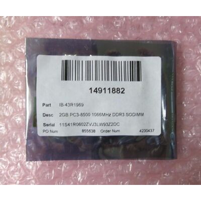 Lenovo New 2gb Ddr3-1066 204 Pin S0-Dimm 43r1969-In Ram Memory In Sealed Packaging Lenovo New 2gb Ddr3-1066 204 Pin S0-Dimm 43r1969-In Ram Memory In Sealed Packaging