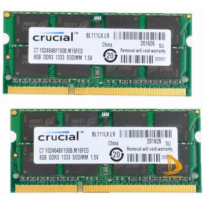 Crucial 2x 8gb 2rx8 Pc3-10600s Ddr3-1333mhz Sodimm Laptop Memory Ram Density @dd Crucial 2x 8gb 2rx8 Pc3-10600s Ddr3-1333mhz Sodimm Laptop Memory Ram Density @dd