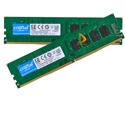 Crucial 2x 16gb 2rx8 Pc4-2400t Ddr4 19200mhz 1.2v Dimm Desktop Memory Ram Test * Crucial 2x 16gb 2rx8 Pc4-2400t Ddr4 19200mhz 1.2v Dimm Desktop Memory Ram Test *