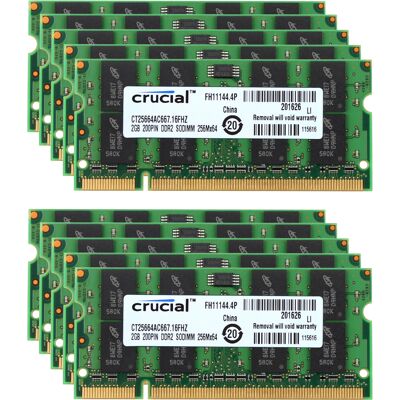 Lot Crucial 20gb 10pcs 2gb 2rx8 Pc2-5300 Ddr2 667mhz 200pin Sodimm Memory Ram #@ Lot Crucial 20gb 10pcs 2gb 2rx8 Pc2-5300 Ddr2 667mhz 200pin Sodimm Memory Ram #@