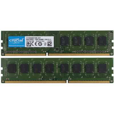 16gb Crucial 2x 8gb Pc3l 12800u Ddr3 1600mhz Ram Dimm Desktop 8 G Memory Non#ecc 16gb Crucial 2x 8gb Pc3l 12800u Ddr3 1600mhz Ram Dimm Desktop 8 G Memory Non#ecc