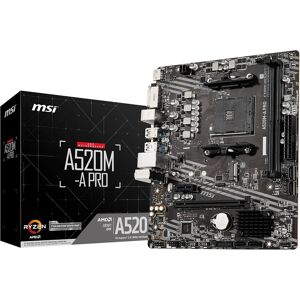 MSI A520m-A Pro Motherboard Matx - Supports Amd Ryzen 3rd Gen Processors, Am4, MSI A520m-A Pro Motherboard Matx - Supports Amd Ryzen 3rd Gen Processors, Am4,