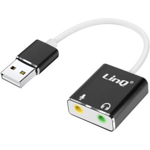 LinQ External USB Sound Card Adapter - Dual 3.5mm Jack White LinQ External USB Sound Card Adapter - Dual 3.5mm Jack White