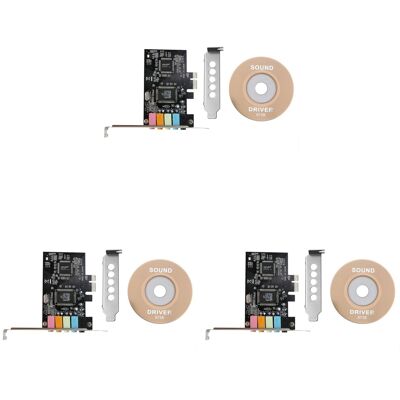 3x Pcie Sound Card 5.1, Pci Express Surround 3d Audio Card For Pc With High1016 3x Pcie Sound Card 5.1, Pci Express Surround 3d Audio Card For Pc With High1016