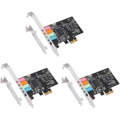3x Pcie Sound Card 5.1, Pci Express Surround Card 3d Stereo Audio With High3324 3x Pcie Sound Card 5.1, Pci Express Surround Card 3d Stereo Audio With High3324