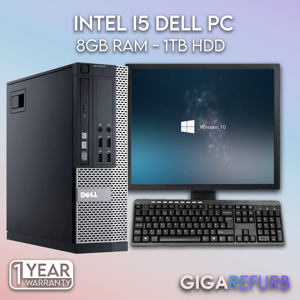 Dell Pc Dual Bundle Monitor I5 8gb Desktop Tower Pc&tft Computer Windows 10 1tb Dell Pc Dual Bundle Monitor I5 8gb Desktop Tower Pc&tft Computer Windows 10 1tb