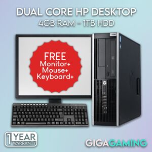 HP Desktop Pc Computer 19" Monitor Bundle With Windows 10 Dual Core 4gb 1tb Hdd HP Desktop Pc Computer 19" Monitor Bundle With Windows 10 Dual Core 4gb 1tb Hdd