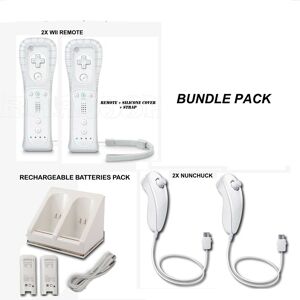 2x Remote Controller 2x Nunchuck And Docking Station Bundle For Wii & Wii U 2x Remote Controller 2x Nunchuck And Docking Station Bundle For Wii & Wii U