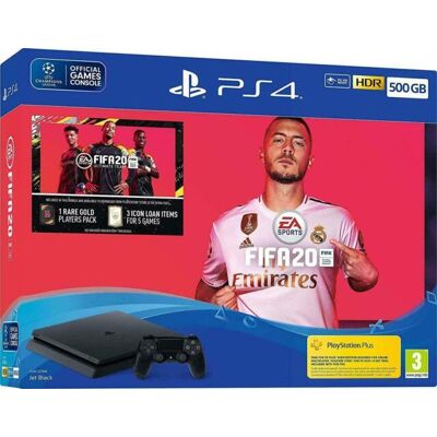 Sony Playstation 4 Slim 500gb Black Console With Fifa 20 *rare* Sony Playstation 4 Slim 500gb Black Console With Fifa 20 *rare*