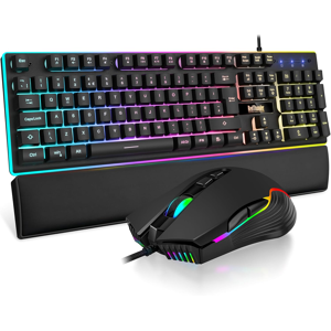 Redthunder K10 Wired Gaming Keyboard And Mouse Combo, Uk Layout, True Rgb Soft + Redthunder K10 Wired Gaming Keyboard And Mouse Combo, Uk Layout, True Rgb Soft +