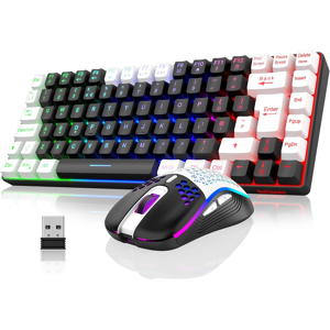 Redthunder Wireless Gaming Keyboard & Mouse 85 Keys Tkl Rgb Backlit Black-White Pc Mac Redthunder Wireless Gaming Keyboard & Mouse 85 Keys Tkl Rgb Backlit Black-White Pc Mac