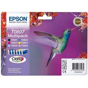 Epson T0807 Genuine *6 Colour Multipack* Inkjet Cartridge Hummingbird 🕊 Epson T0807 Genuine *6 Colour Multipack* Inkjet Cartridge Hummingbird 🕊