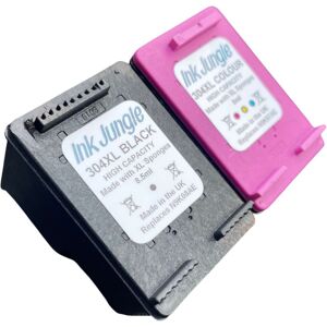 Ink Jungle 304xl Black 8.5ml & Colour 8ml Refilled Ink Cartridges For Hp Deskjet 2620 Ink Jungle 304xl Black 8.5ml & Colour 8ml Refilled Ink Cartridges For Hp Deskjet 2620