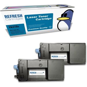 Refresh Cartridges Black Tk-3160 Toner Twin Pack Compatible With Kyocera Printer Refresh Cartridges Black Tk-3160 Toner Twin Pack Compatible With Kyocera Printer