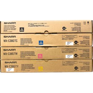 Sharp Mx-C38 4 Original Toner Black Cyan Magenta Yellow Mx-C310/mx-C311/mx-C380 Sharp Mx-C38 4 Original Toner Black Cyan Magenta Yellow Mx-C310/mx-C311/mx-C380