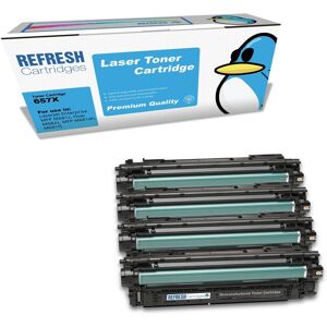 Refresh Cartridges Full Set Pack Of 4 657x Toners Compatible With Hp Printers Refresh Cartridges Full Set Pack Of 4 657x Toners Compatible With Hp Printers