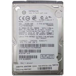 Hitachi Hts725050a9a364 Hard Disk 500gb Sata 2.5\" Internal Notebook Refurbished Hitachi Hts725050a9a364 Hard Disk 500gb Sata 2.5\" Internal Notebook Refurbished