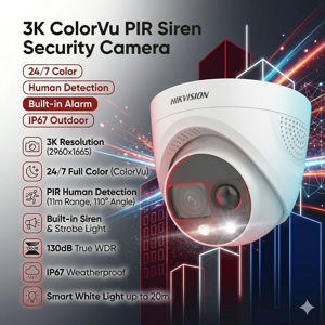 Hikvision 3k Cctv Camera Colorvu Pir Alarm Speaker Outdoor White Light Ip67 Hikvision 3k Cctv Camera Colorvu Pir Alarm Speaker Outdoor White Light Ip67