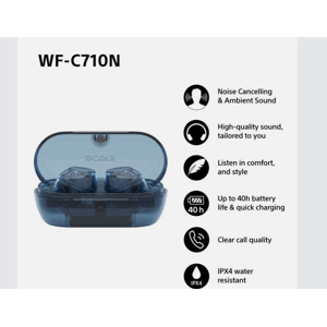 Sony Wf-C710 Truly Wireless Noise Cancelling Headphones - Blue Sony Wf-C710 Truly Wireless Noise Cancelling Headphones - Blue