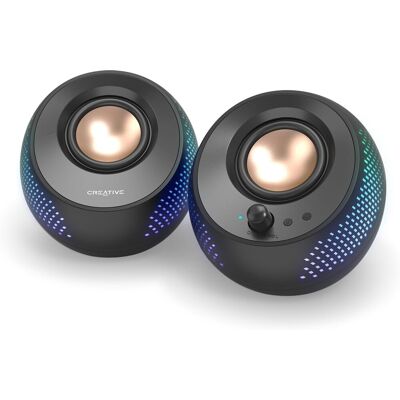 Creative Labs Pebble X 30w Usb-C Bluetooth Desktop Pc Speakers Rgb 2.0 Light Black Creative Labs Pebble X 30w Usb-C Bluetooth Desktop Pc Speakers Rgb 2.0 Light Black