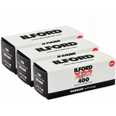 Ilford Xp2 B&w Roll Film - 400asa 120 Roll Film - C41 Process - 3 Pack Ilford Xp2 B&w Roll Film - 400asa 120 Roll Film - C41 Process - 3 Pack