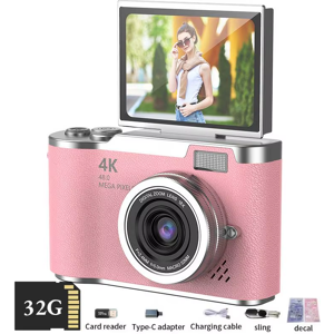 Does Not Apply 4k Digital Camera Ccd 180° Flip Screen Selfie Camera 8x Digital Zoom 48mp Portab Does Not Apply 4k Digital Camera Ccd 180° Flip Screen Selfie Camera 8x Digital Zoom 48mp Portab