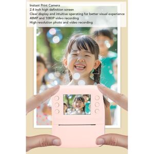 Pink No Memory Card Instant Print Camera 2.4 Inch Hd Screen 48mp 1080p Auto Sg Pink No Memory Card Instant Print Camera 2.4 Inch Hd Screen 48mp 1080p Auto Sg