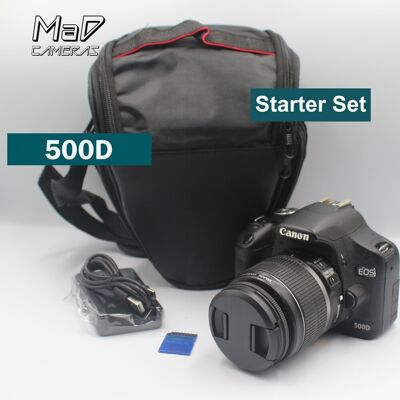 Canon Eos 500d 15.1mp Digital Slr Camera Starter Set With Ef-S 18-55mm Lens Canon Eos 500d 15.1mp Digital Slr Camera Starter Set With Ef-S 18-55mm Lens