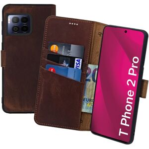 Suncase® Case For T Phone 2 Pro Book Case Real Leather Protection Cover In Antique Coffee Suncase® Case For T Phone 2 Pro Book Case Real Leather Protection Cover In Antique Coffee