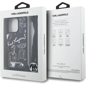 Karl Lagerfeld Crossbody Grained Pattern & Logo Case For Iphone 16 Pro Black Karl Lagerfeld Crossbody Grained Pattern & Logo Case For Iphone 16 Pro Black