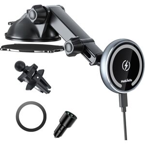 Magjieyx For Magsafe Car Mount Charger, 15w Magnetic Wireless Fast Charging With 38w Qc Magjieyx For Magsafe Car Mount Charger, 15w Magnetic Wireless Fast Charging With 38w Qc