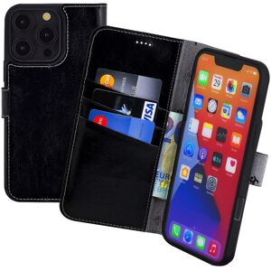 Suncase® Case For Iphone 16 Pro 6.3" Book Case Real Leather Protection Cover In Black Suncase® Case For Iphone 16 Pro 6.3" Book Case Real Leather Protection Cover In Black