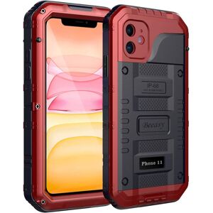 Beeasy Iphone 11 Case Red, Waterproof Shockproof Tough Heavy Duty, With Built-I Beeasy Iphone 11 Case Red, Waterproof Shockproof Tough Heavy Duty, With Built-I