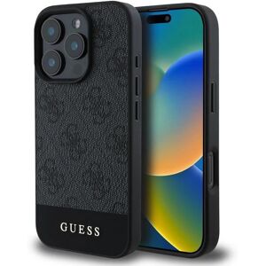 Guess iPhone 16 Pro Max Grey Protective Case - 4G Stripe Ultra-Chic Guess iPhone 16 Pro Max Grey Protective Case - 4G Stripe Ultra-Chic