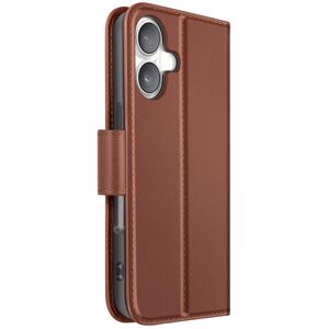 Avizar Leather Wallet Case For Iphone 16 With Stand Function, Brown Avizar Leather Wallet Case For Iphone 16 With Stand Function, Brown