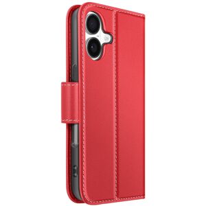 Avizar Leather Wallet Case For Iphone 17 With Stand Function, Red Avizar Leather Wallet Case For Iphone 17 With Stand Function, Red