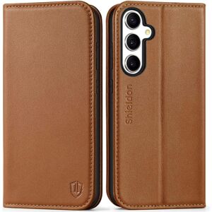 Shieldon Case For Galaxy S25 Plus 2025, Genuine Leather Wallet Folio [Kickstand Shieldon Case For Galaxy S25 Plus 2025, Genuine Leather Wallet Folio [Kickstand