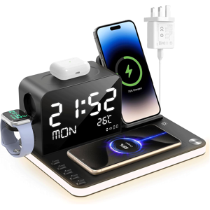 Does Not Apply Charging Station,7 In 1 Dual Phone Wireless Charger With Clock,Bedside Docking S Does Not Apply Charging Station,7 In 1 Dual Phone Wireless Charger With Clock,Bedside Docking S