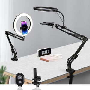 Weiibdie 10\" Ring Light With Tripod Stand & Phone Holder,Adjustable Overhead Ca Weiibdie 10\" Ring Light With Tripod Stand & Phone Holder,Adjustable Overhead Ca