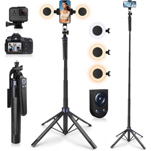 Does Not Apply 71\" Phone Tripod With 2 Led Fill Lights & Removable Remote, All-In-One Extendabl Does Not Apply 71\" Phone Tripod With 2 Led Fill Lights & Removable Remote, All-In-One Extendabl