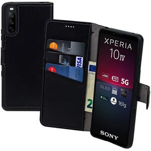 Suncase Case For Sony Xperia 10 Iv 5g Book Genuine Leather Protective Cover Black Suncase Case For Sony Xperia 10 Iv 5g Book Genuine Leather Protective Cover Black