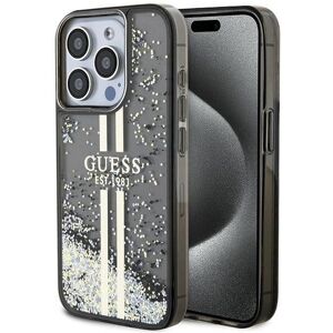 Guess iPhone 15 Pro Case - Black Glitter Stripes Guess iPhone 15 Pro Case - Black Glitter Stripes
